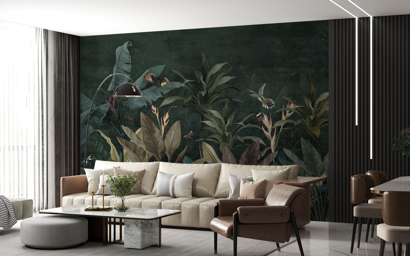 Fotobehang tropisch oerwoud bij nacht