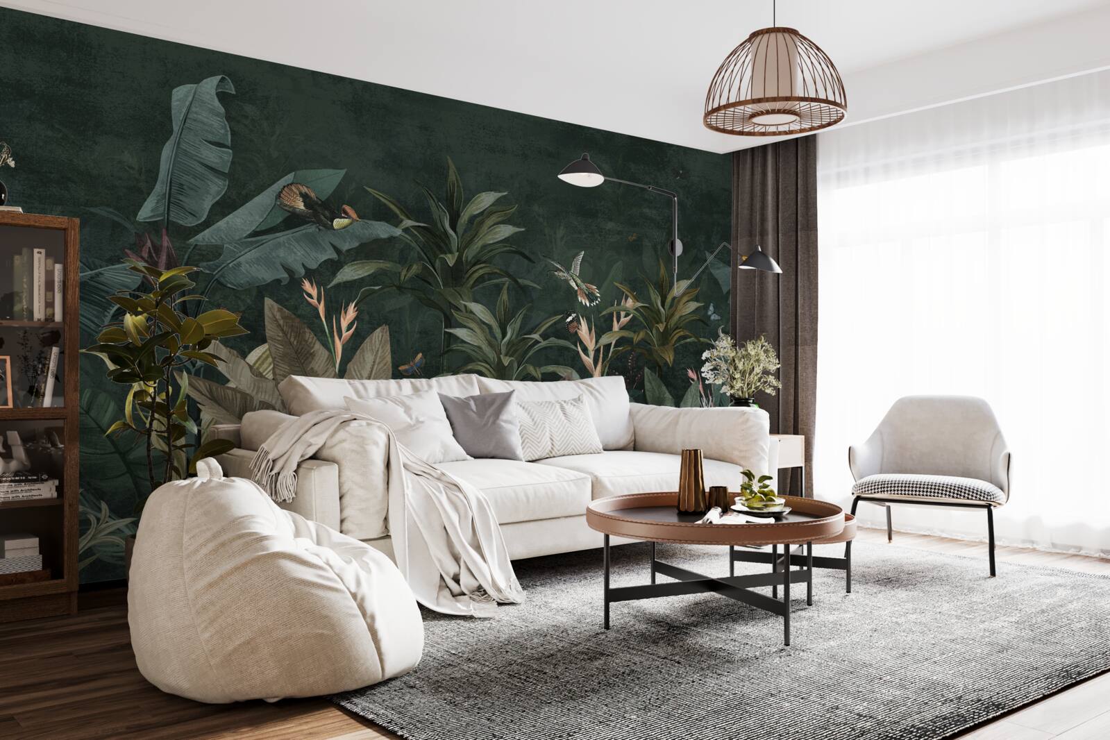 Fotobehang tropisch oerwoud bij nacht