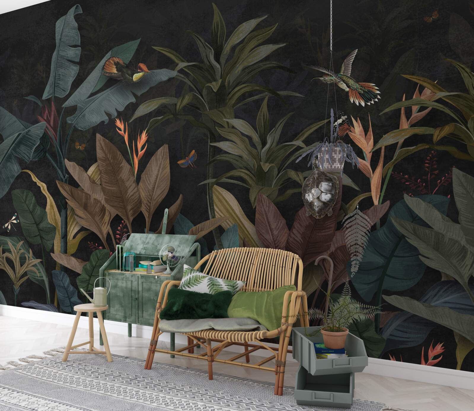 Fotobehang de jungle komt 's nachts tot leven