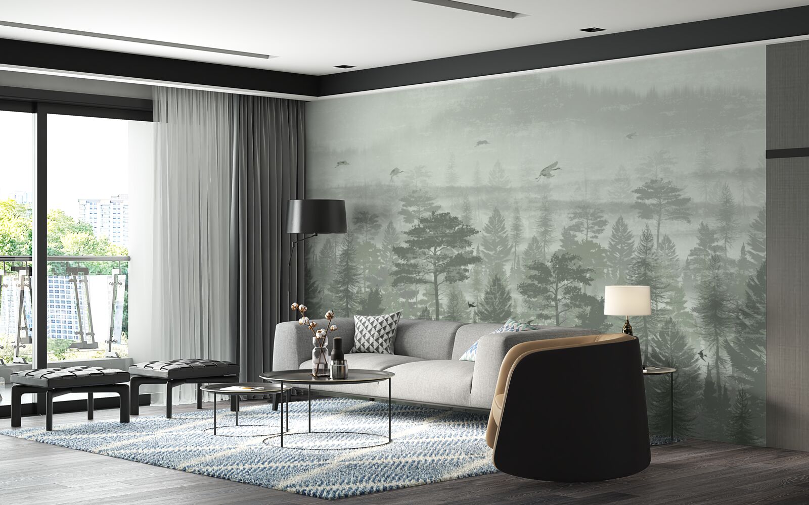 Fotobehang regenwoud tijdens periodes van hevige regenval