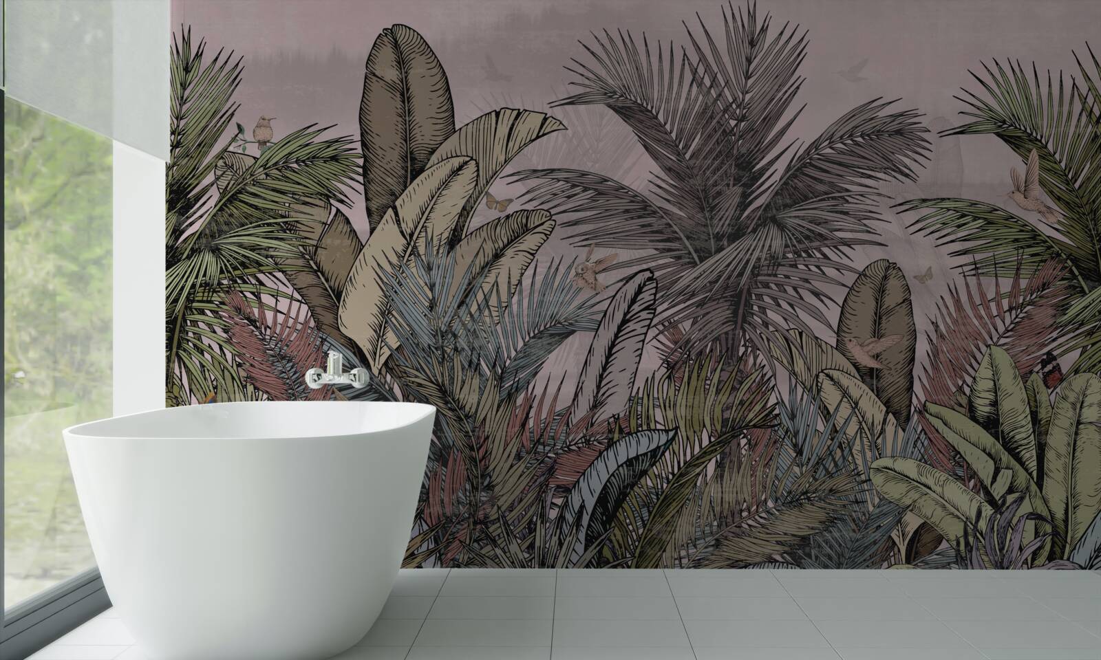 Fotobehang tropische planten met exotische kenmerken