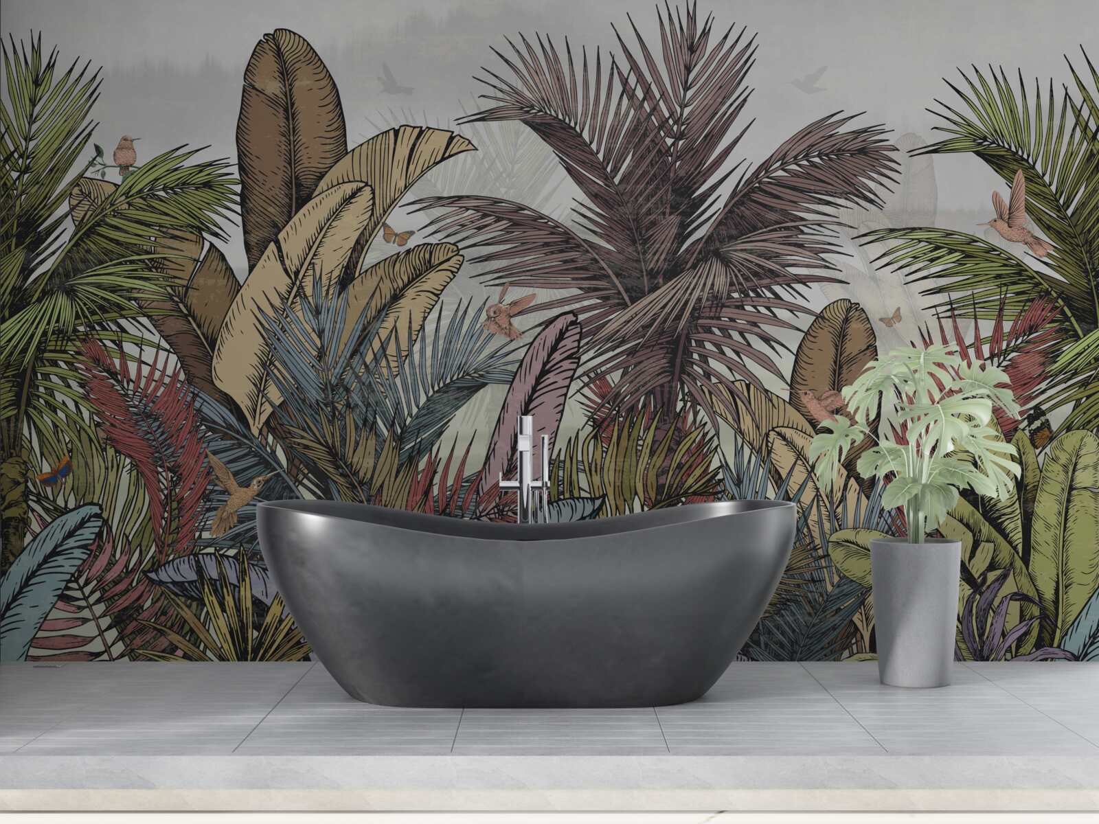 Fotobehang exotische tropische flora