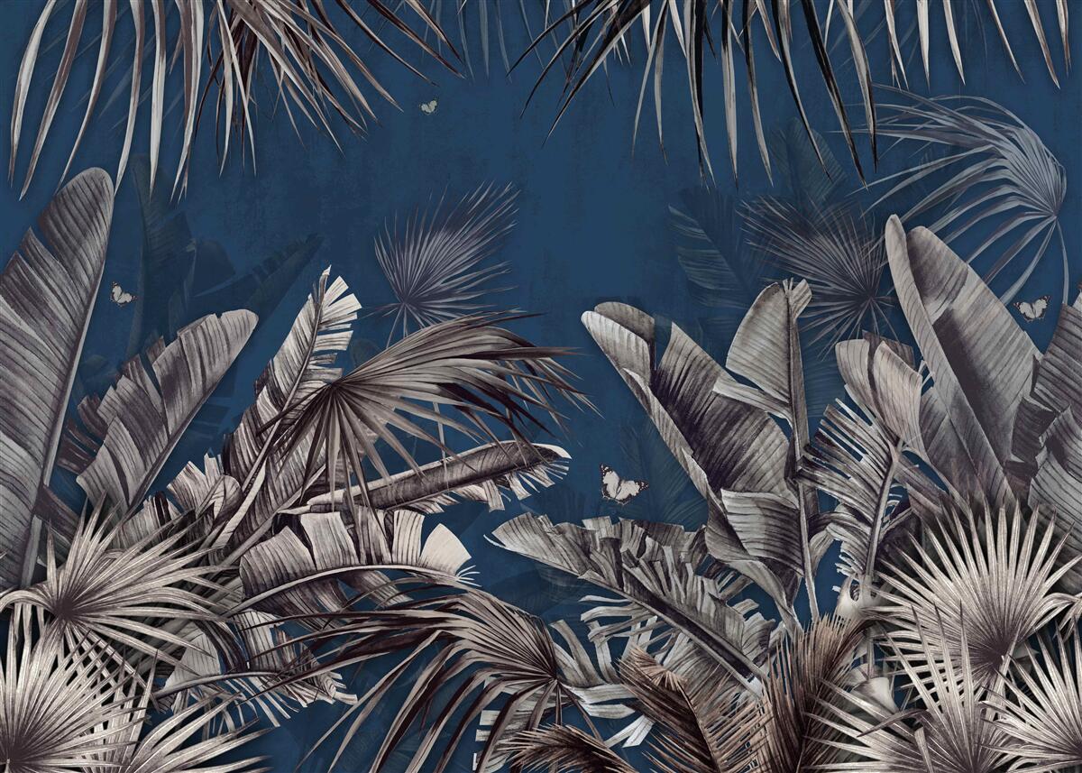 Fotobehang de nacht valt op de varen