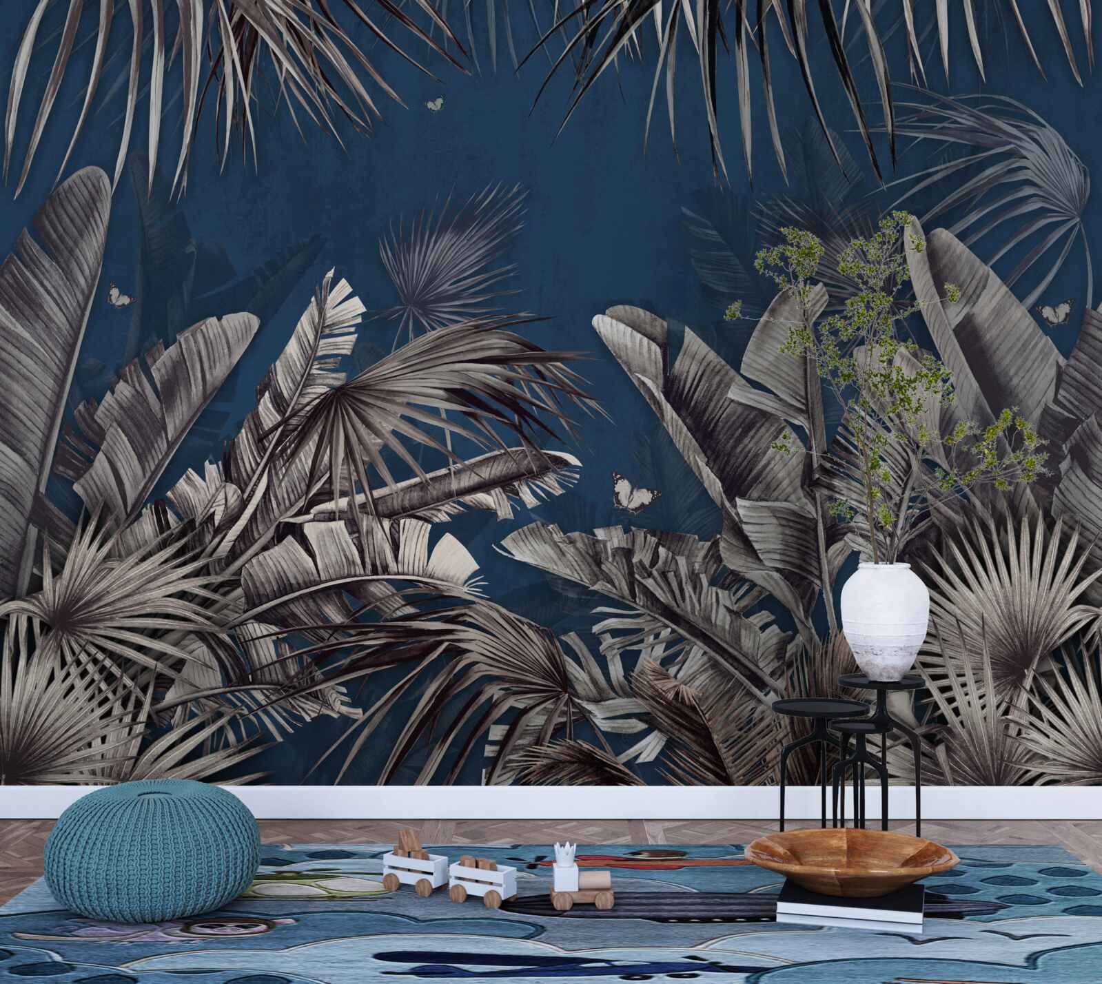 Fotobehang de nacht valt op de varen