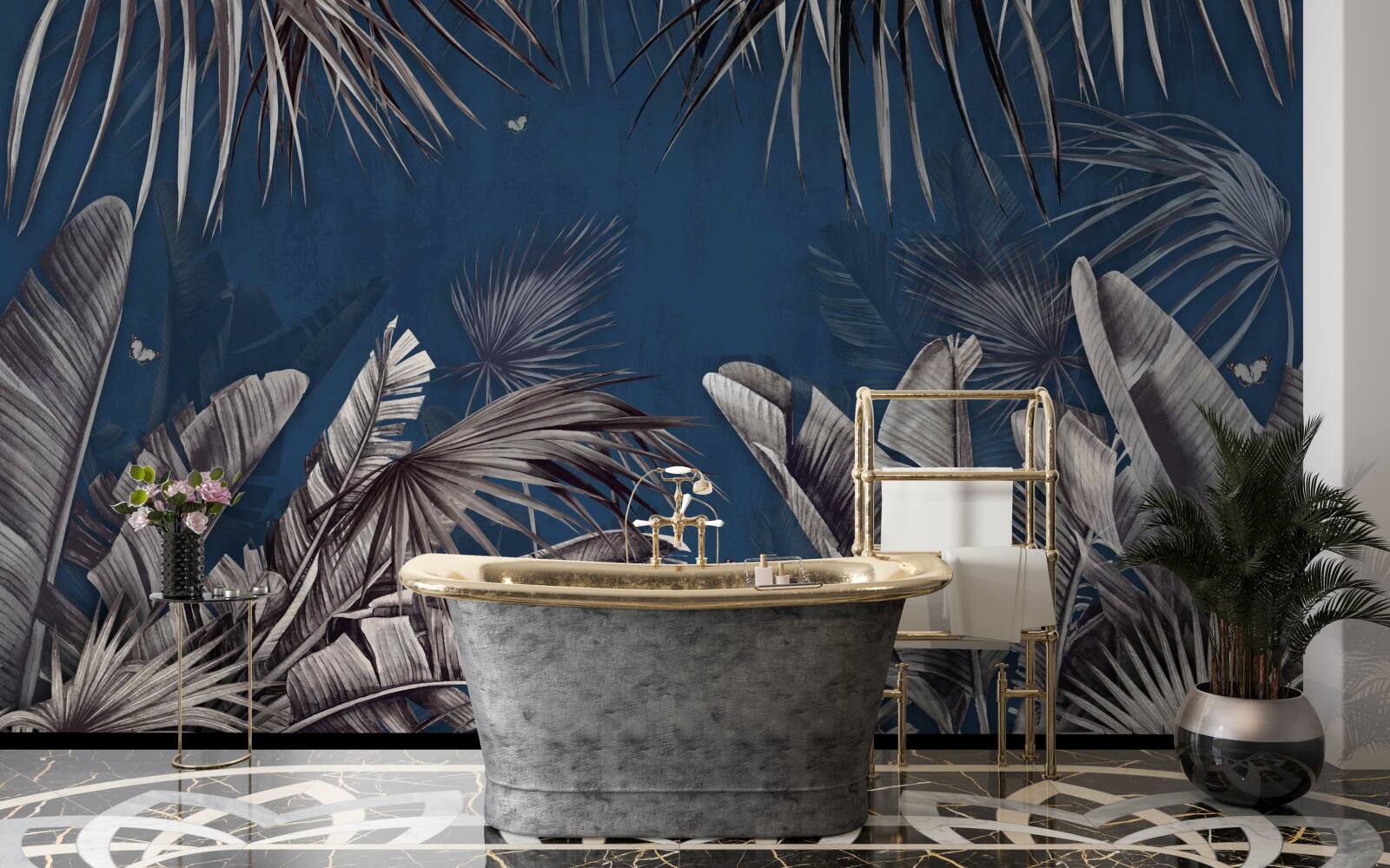 Fotobehang de nacht valt op de varen