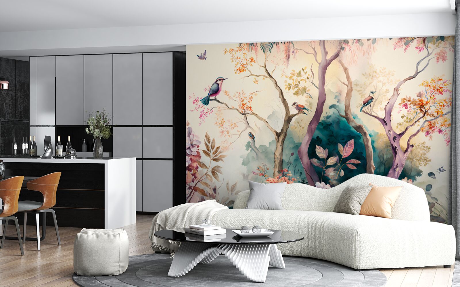 Fotobehang vogels verwelkomen de herfst