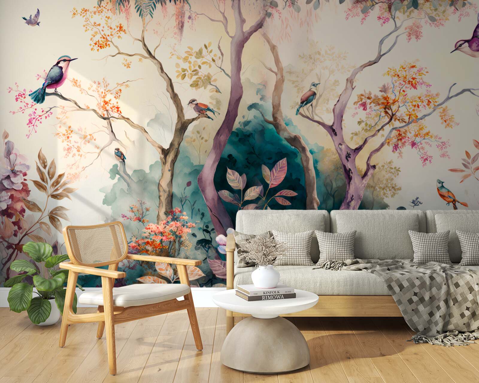 Fotobehang vogels verwelkomen de herfst