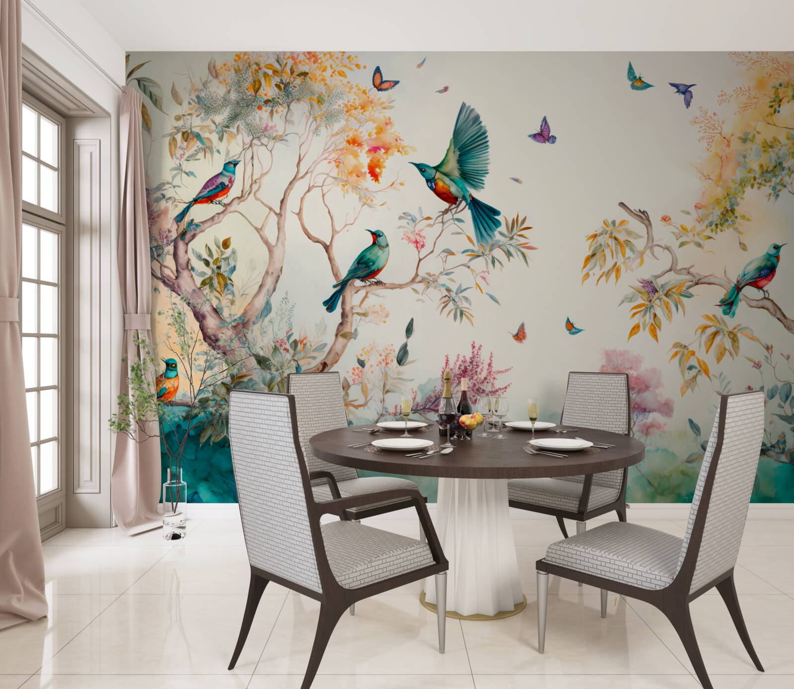 Fotobehang het paradijselijke vliegdekschip ligt in de boomtoppen