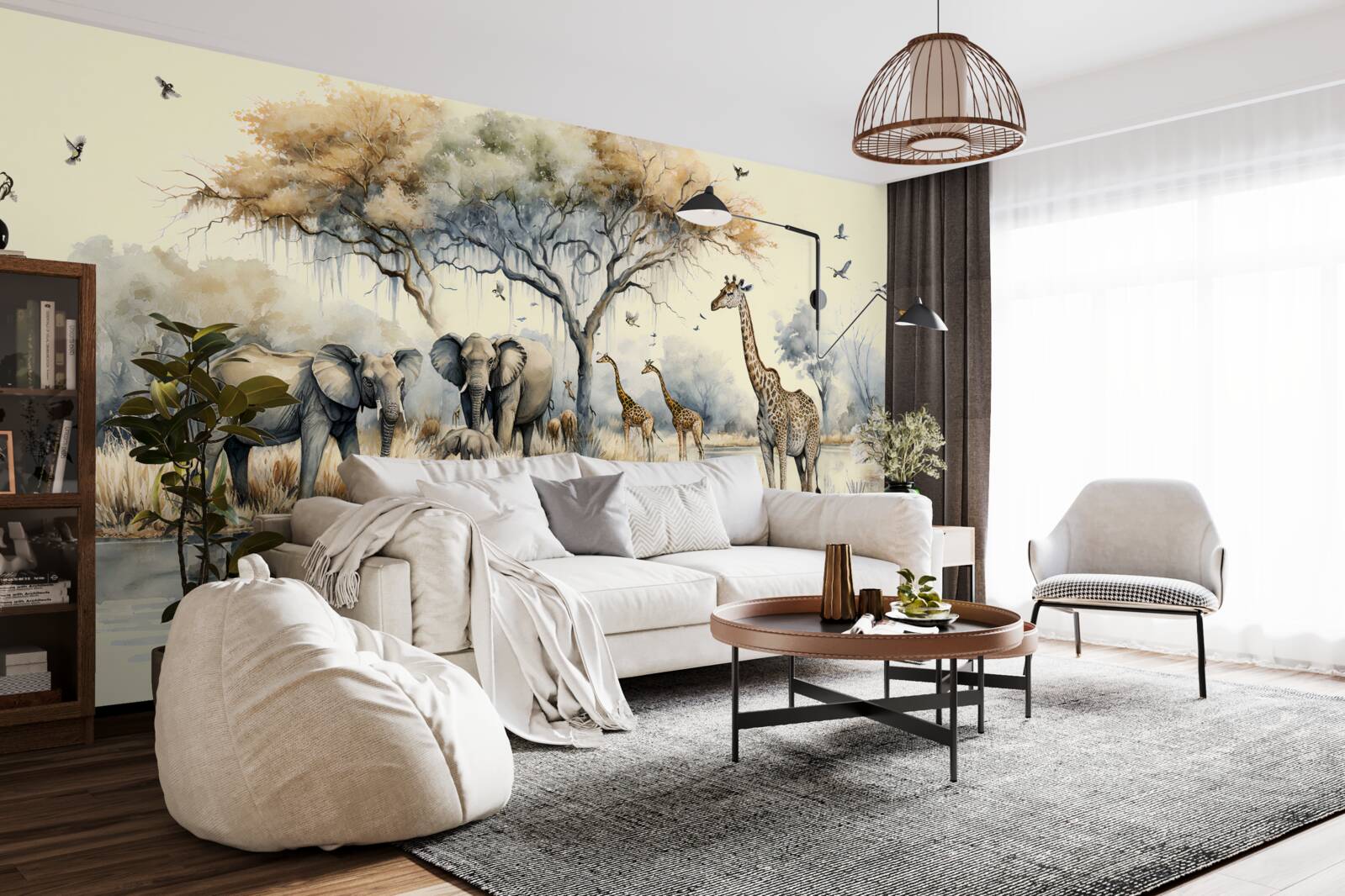 Fotobehang afrika dieren bij de vijver