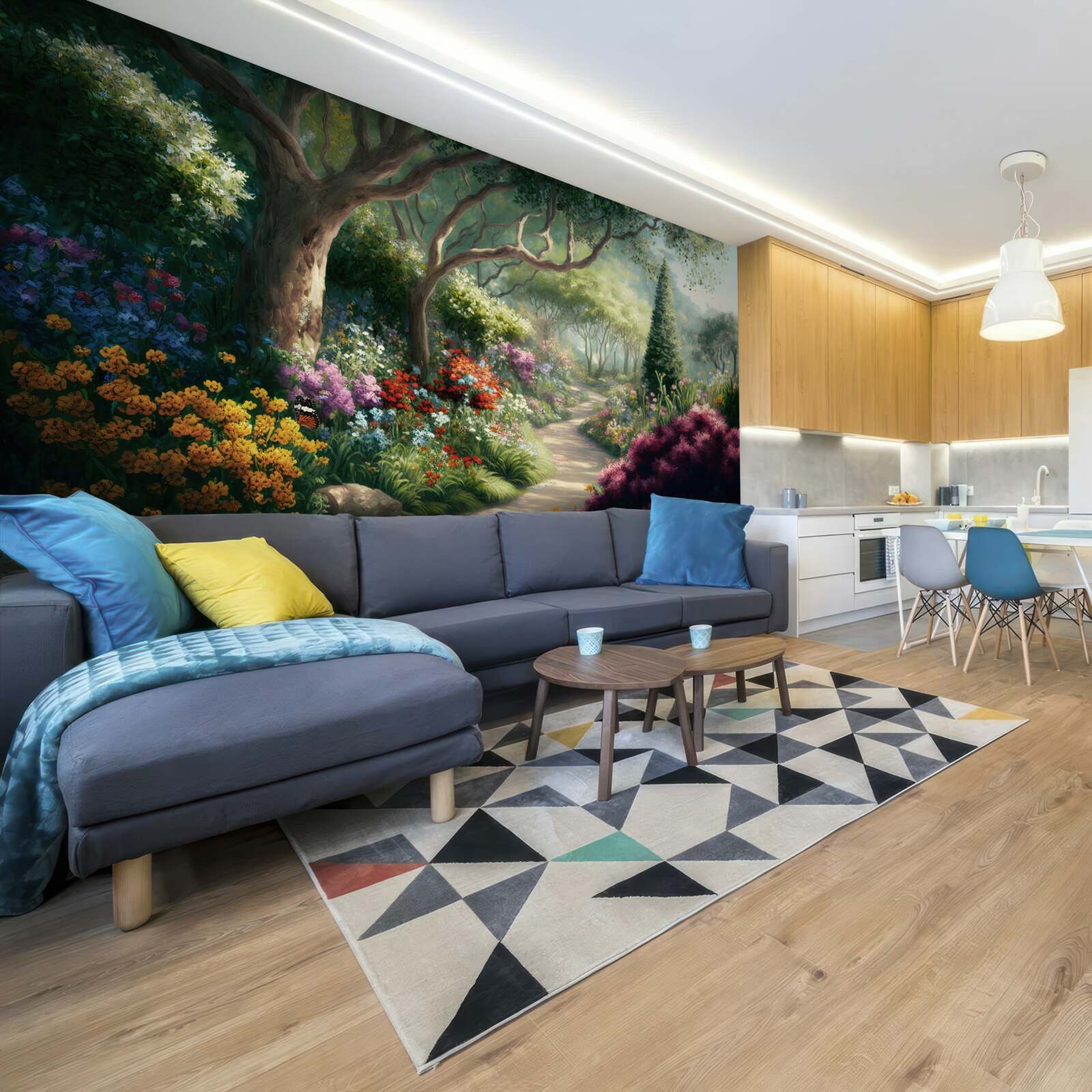 Fotobehang mystiek pad door een magisch bos