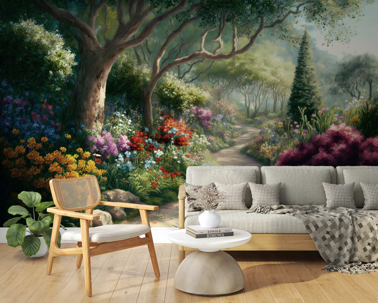 Fotobehang mystiek pad door een magisch bos