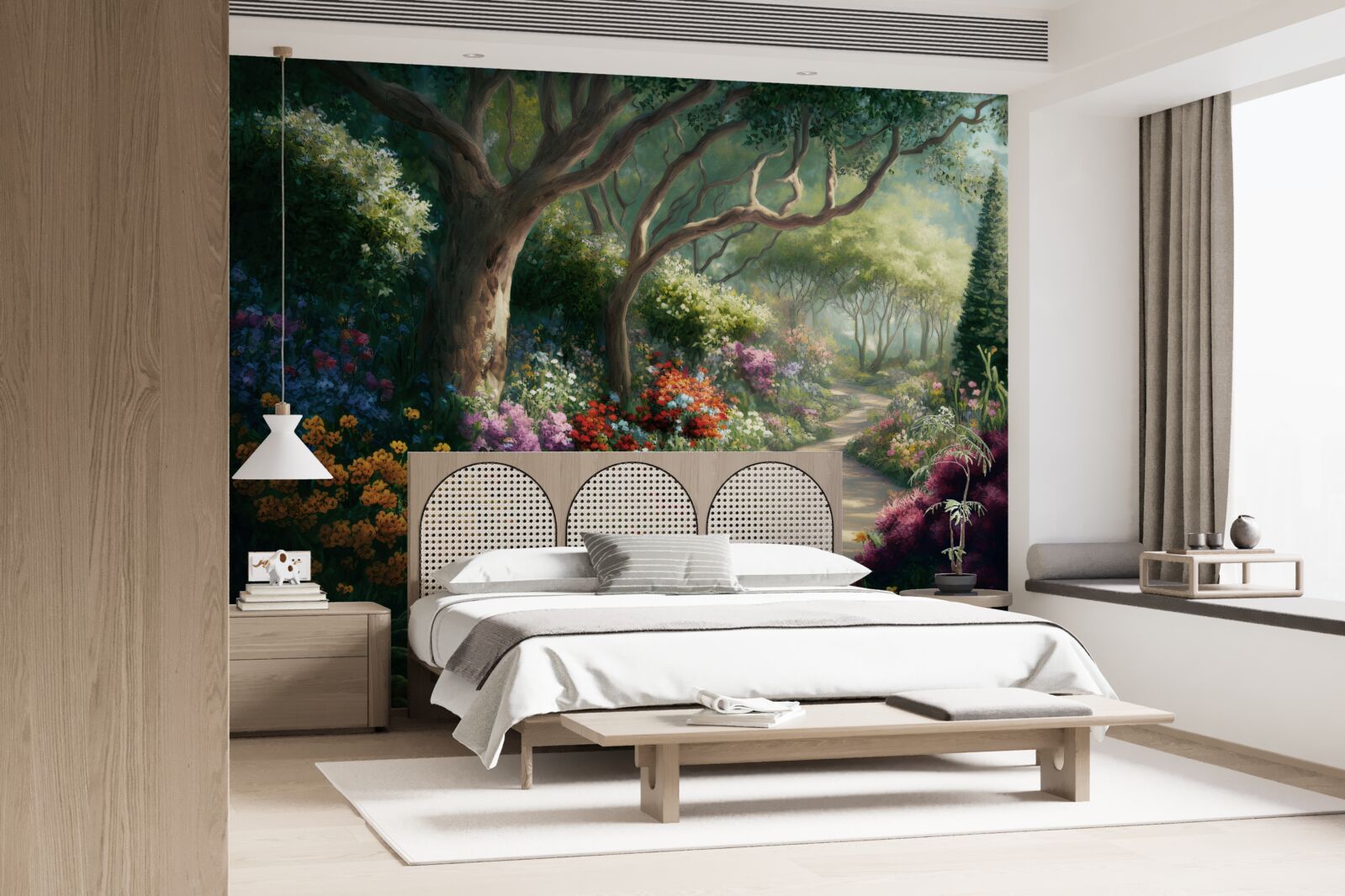 Fotobehang mystiek pad door een magisch bos