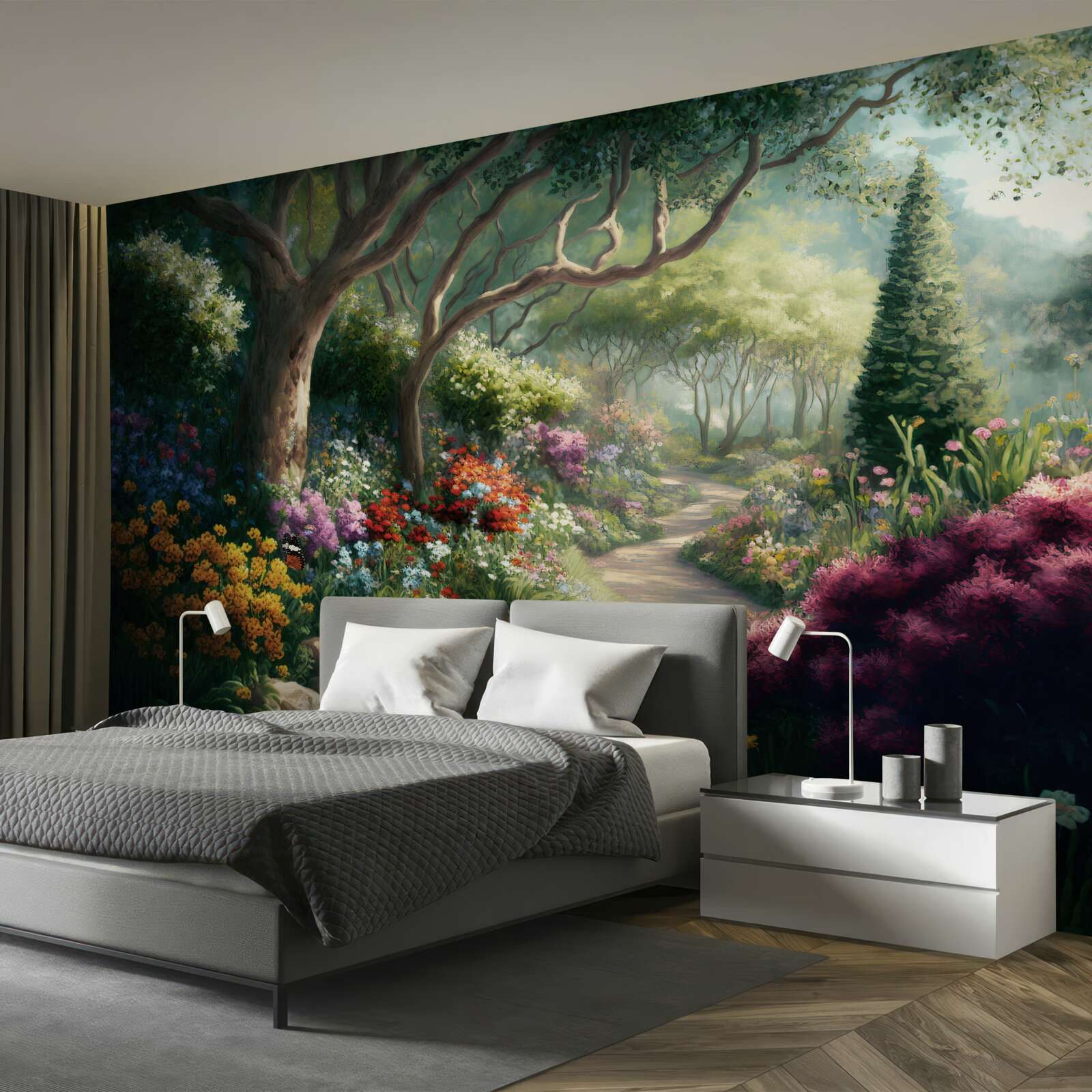 Fotobehang mystiek pad door een magisch bos