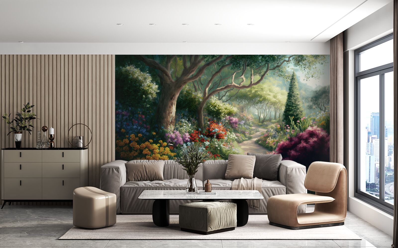 Fotobehang mystiek pad door een magisch bos