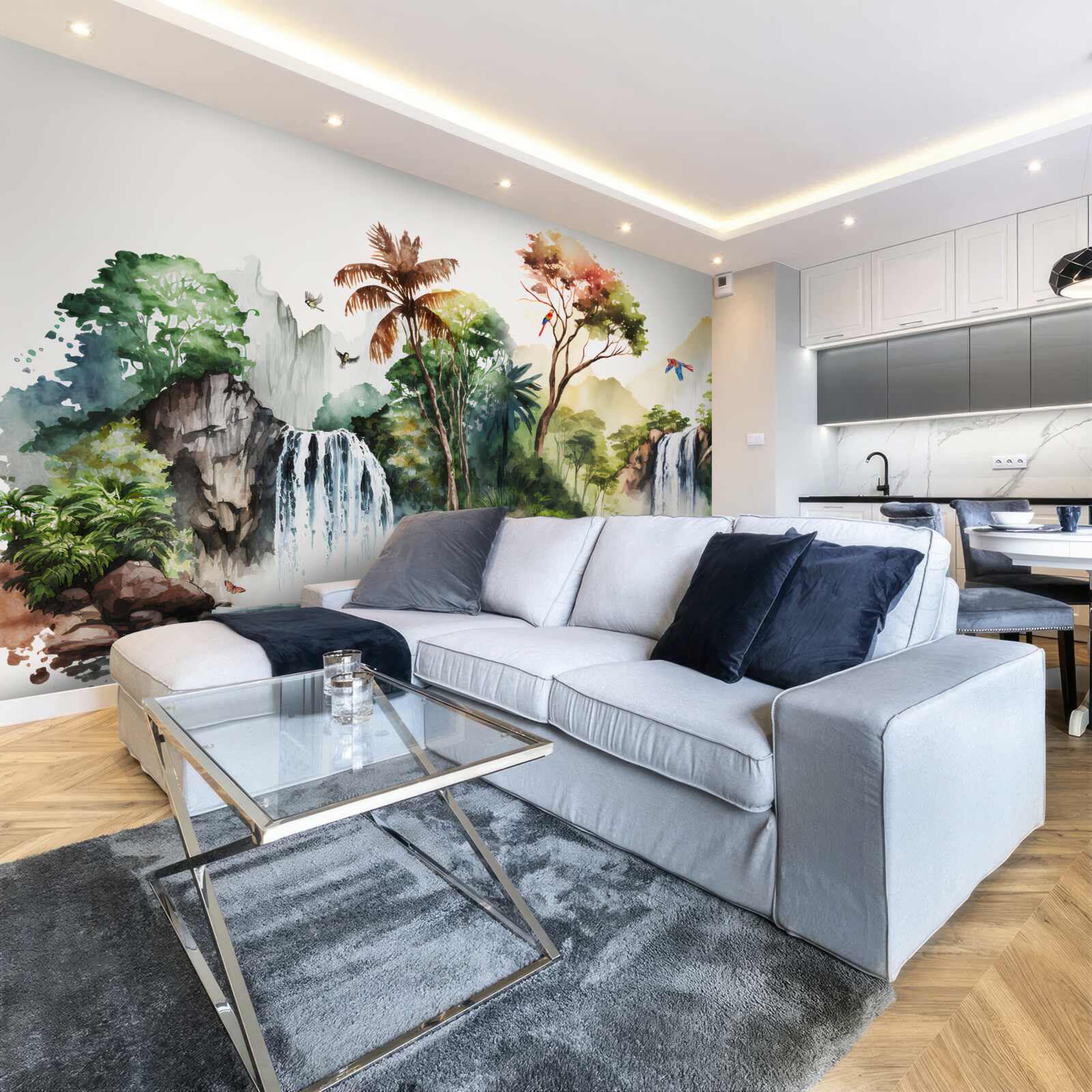 Fotobehang er zijn watervallen in het regenwoud