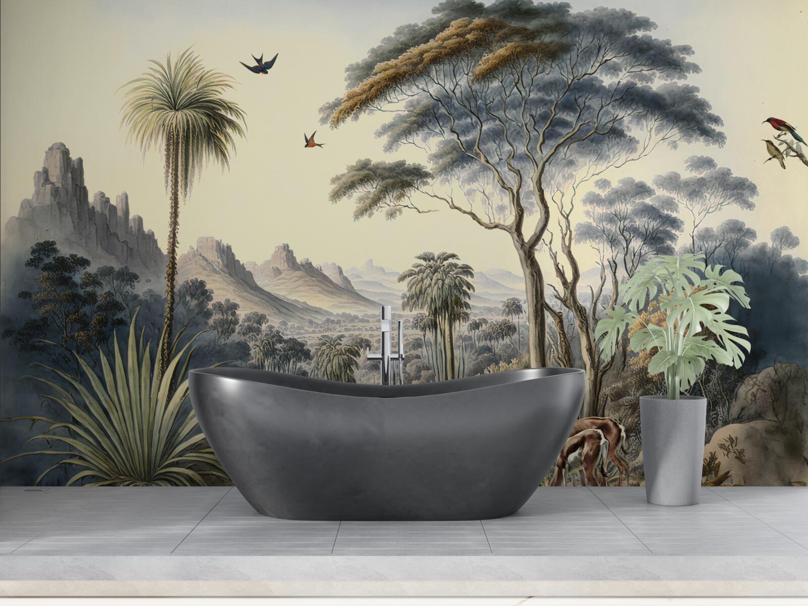 Fotobehang een familie herten woont hier