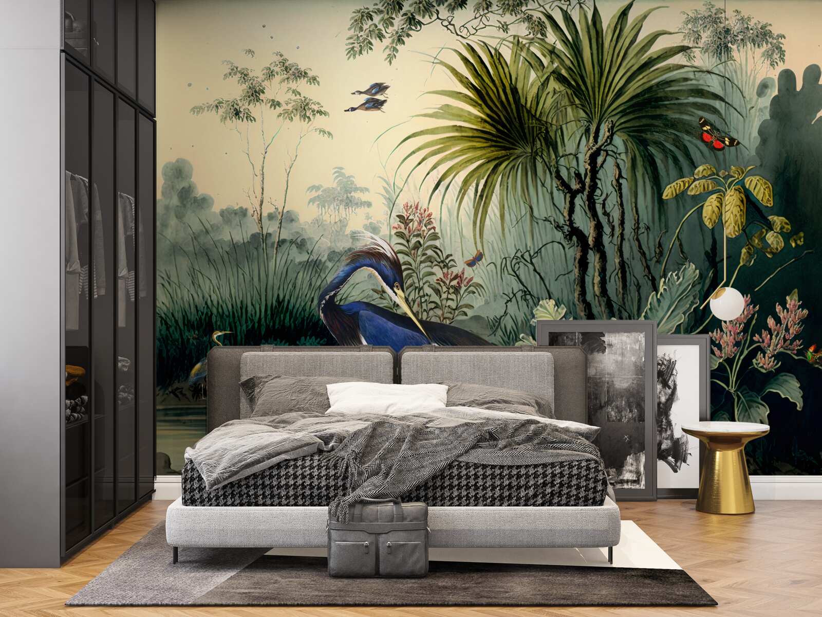 Fotobehang stilte bij de groene vijver