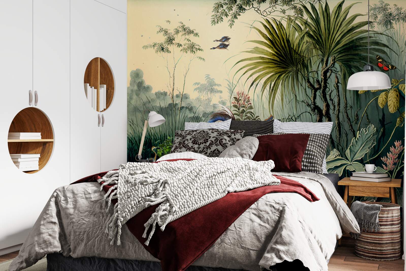 Fotobehang stilte bij de groene vijver