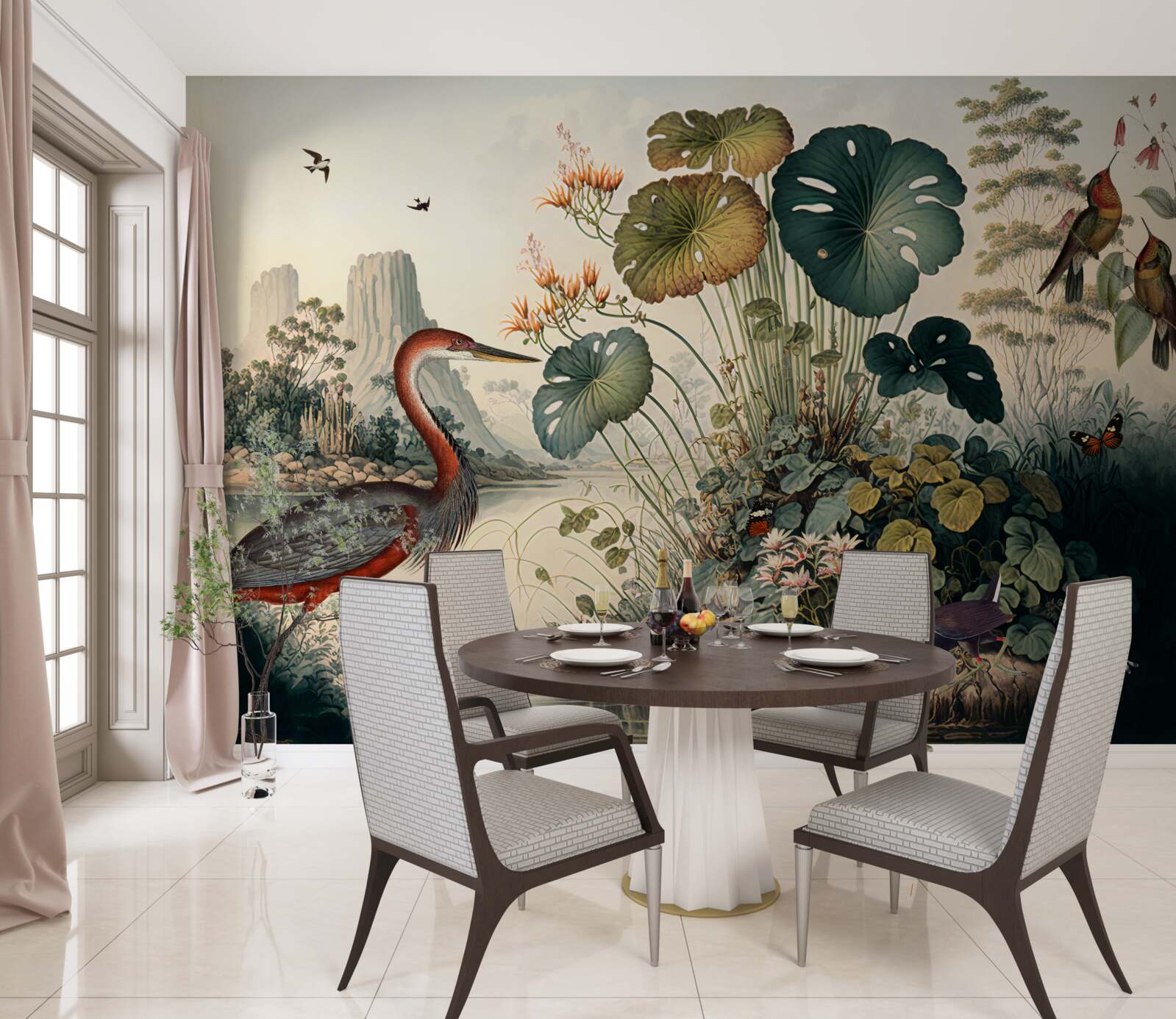 Fotobehang waterplanten en fonteinkruiden