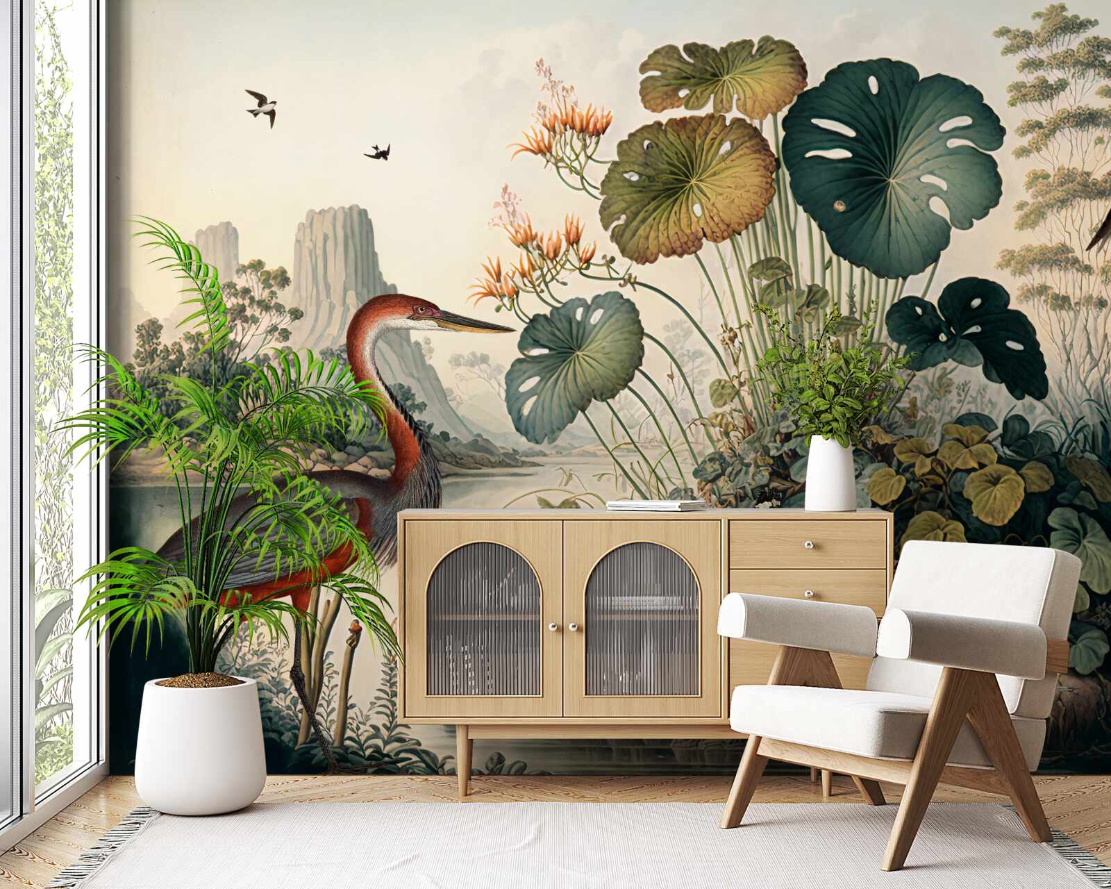 Fotobehang waterplanten en fonteinkruiden