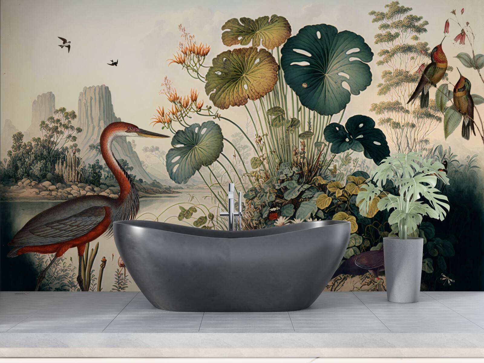 Fotobehang waterplanten en fonteinkruiden