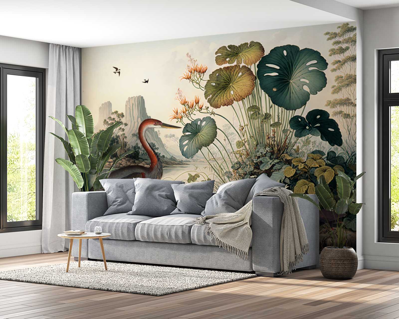 Fotobehang waterplanten en fonteinkruiden