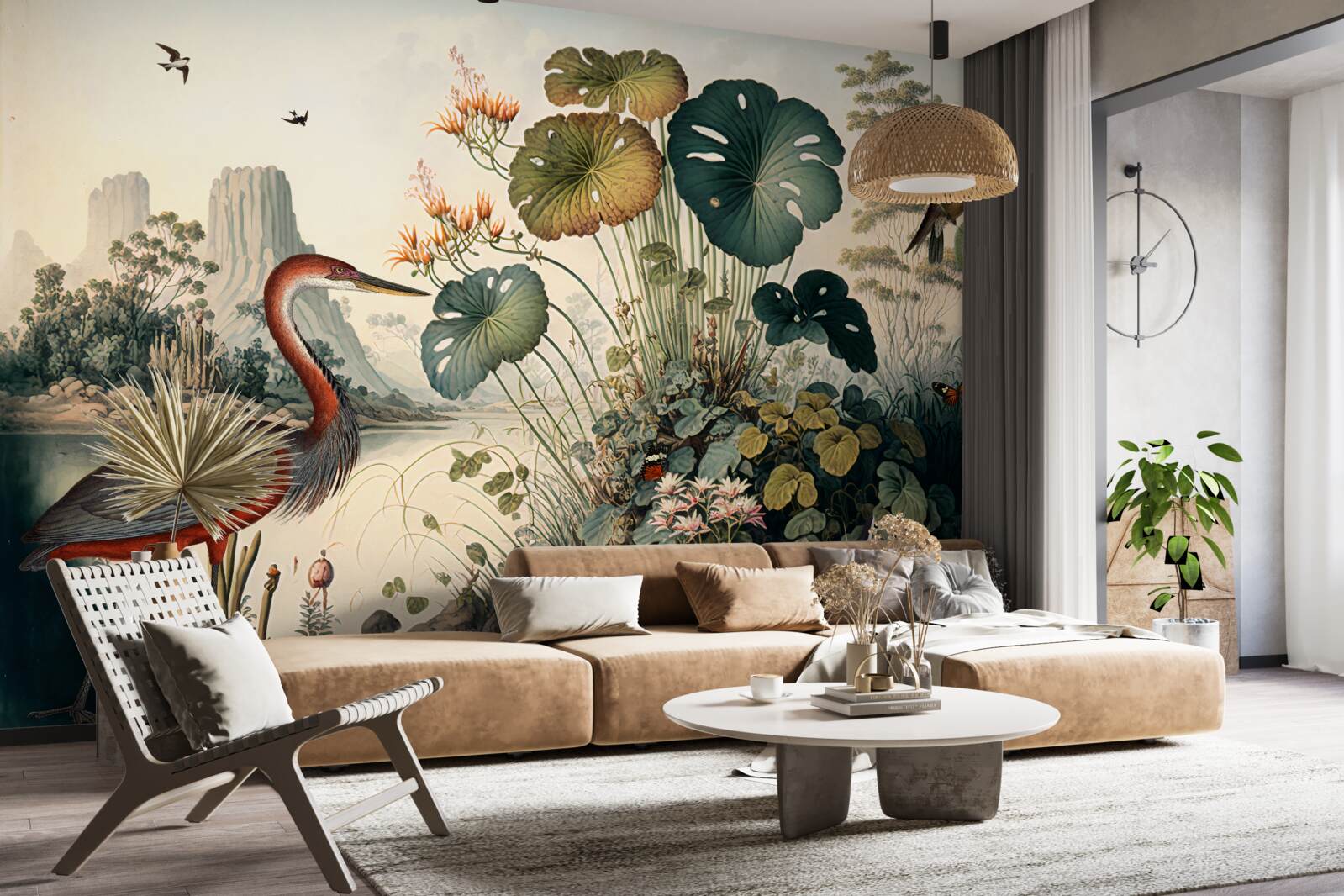 Fotobehang waterplanten en fonteinkruiden