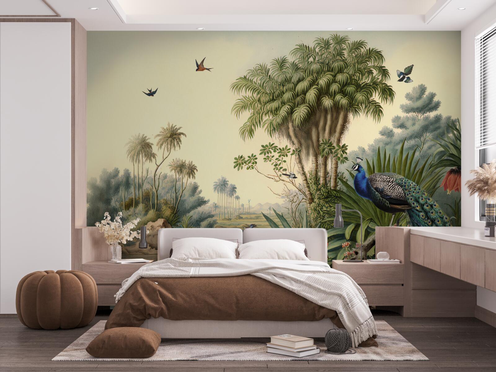 Fotobehang Pauw in zijn echte habitat