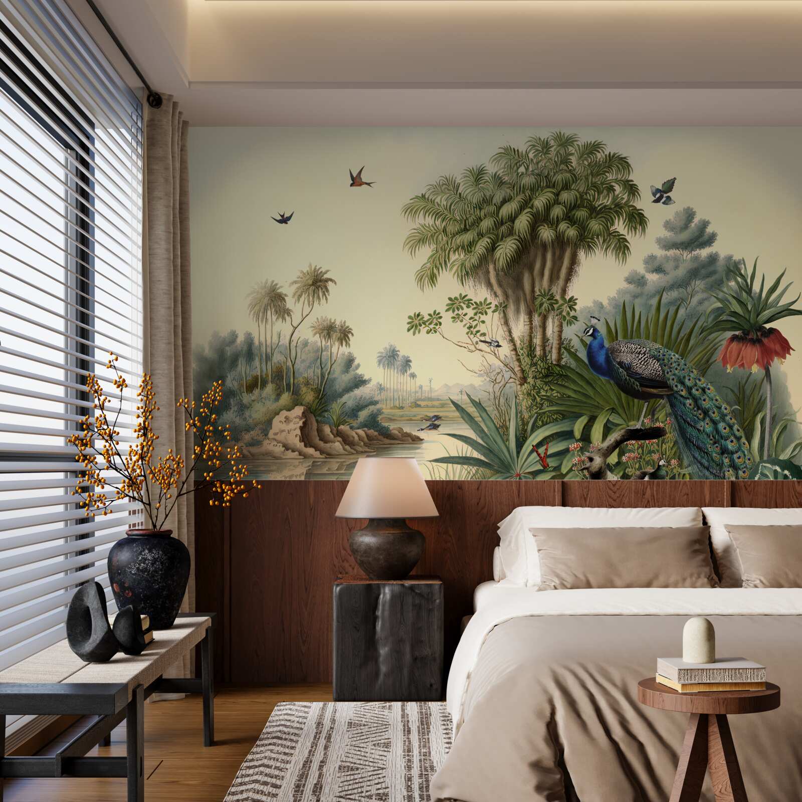 Fotobehang Pauw in zijn echte habitat