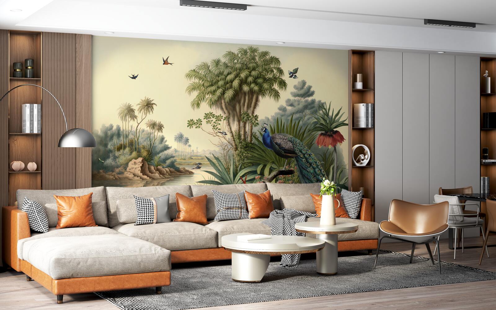 Fotobehang Pauw in zijn echte habitat