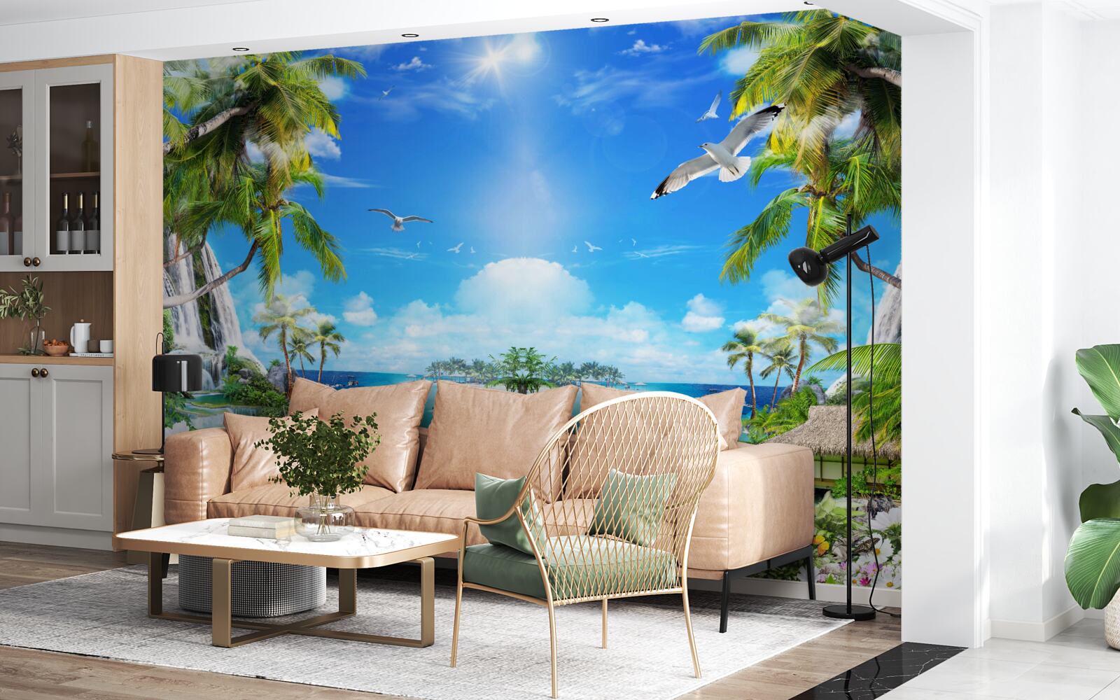 Fotobehang schepen aan de kusten van de tropen