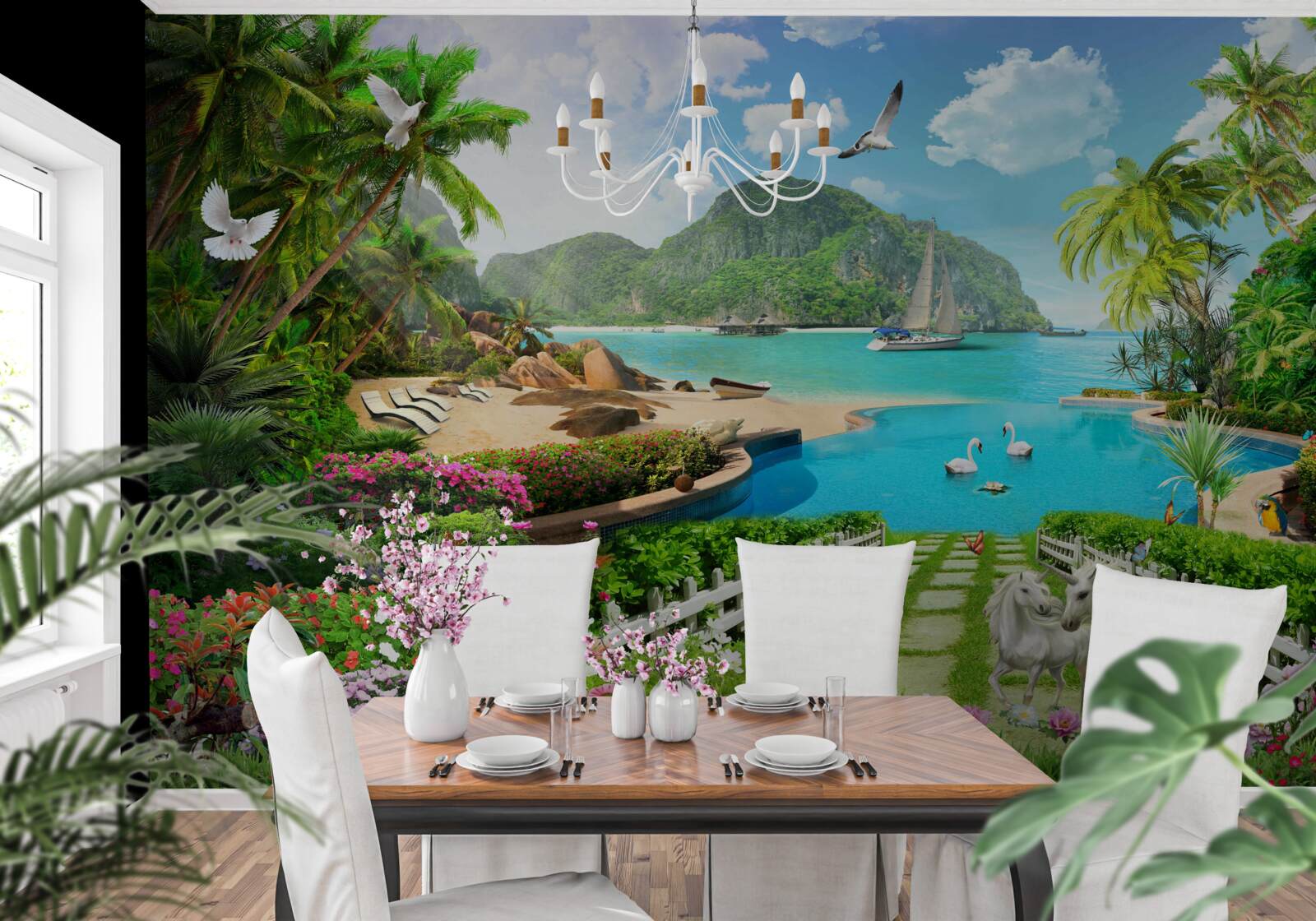 Fotobehang een rustig toevluchtsoord in de tropen