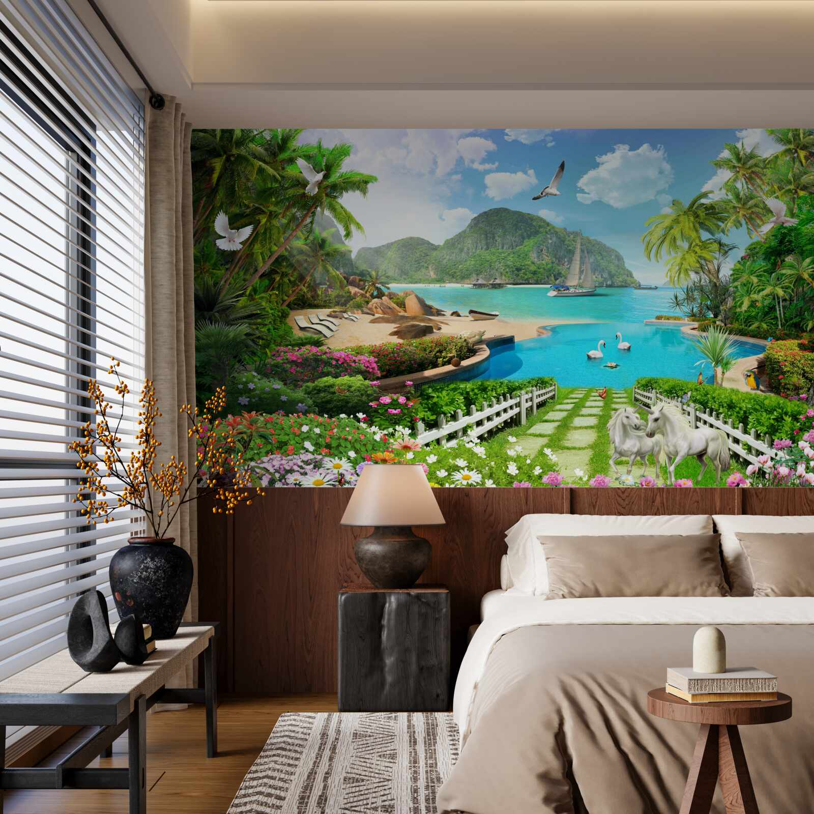 Fotobehang een rustig toevluchtsoord in de tropen