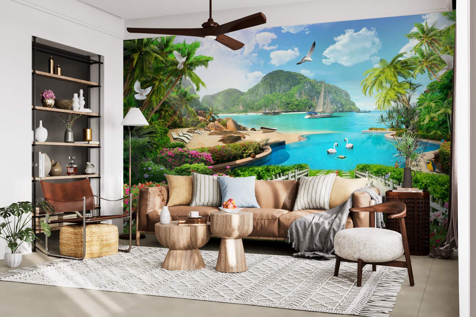 Fotobehang een rustig toevluchtsoord in de tropen