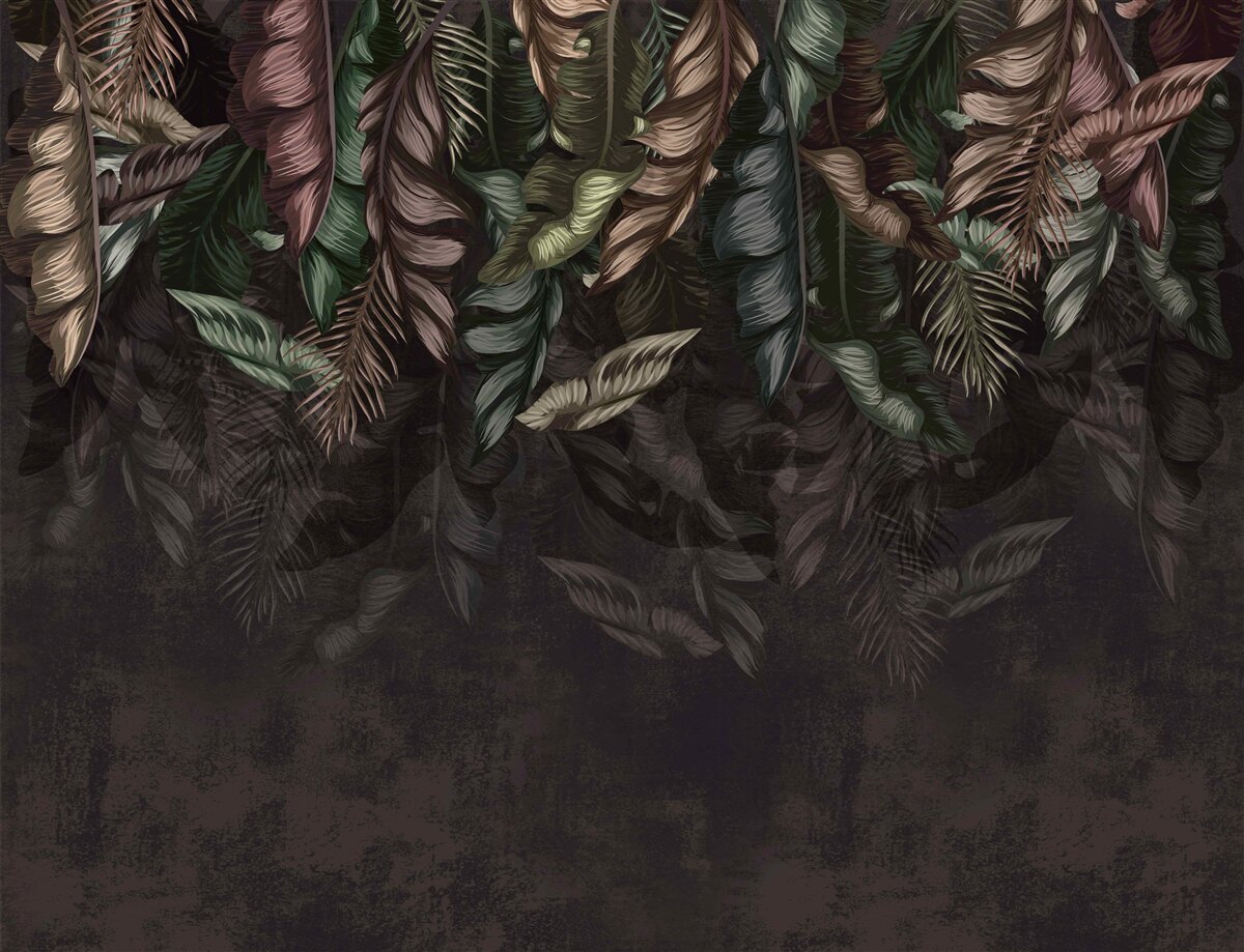 Fotobehang donkere tropische vegetatie
