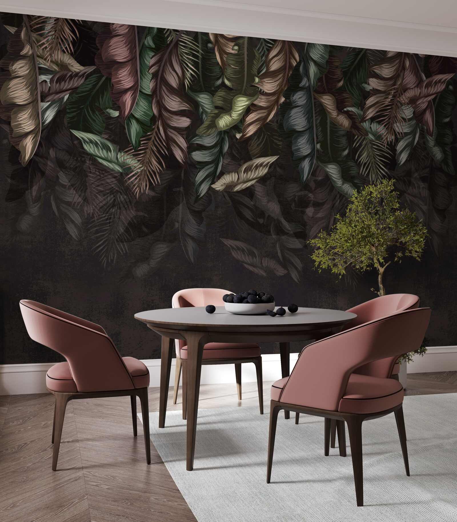 Fotobehang donkere tropische vegetatie