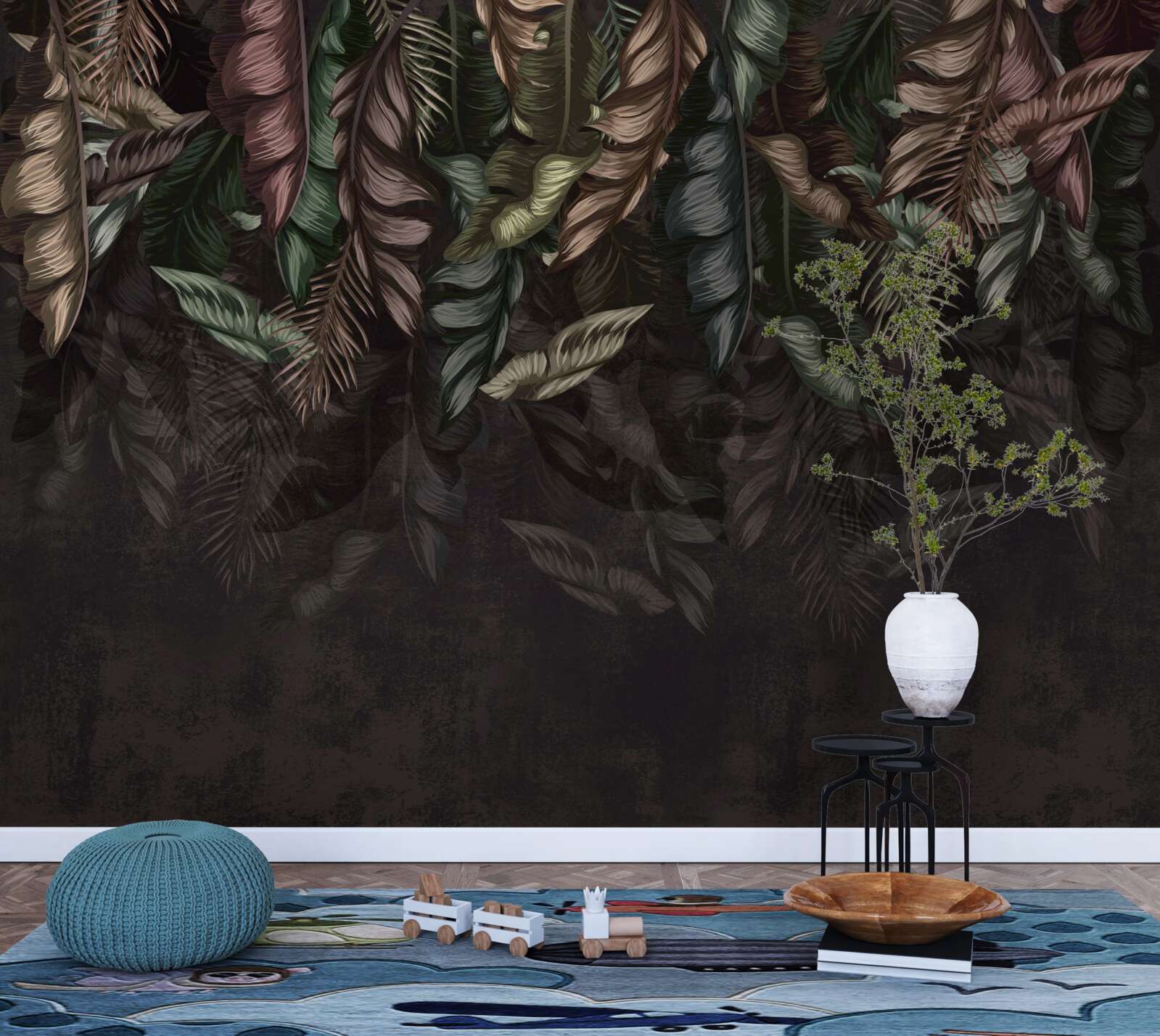 Fotobehang donkere tropische vegetatie