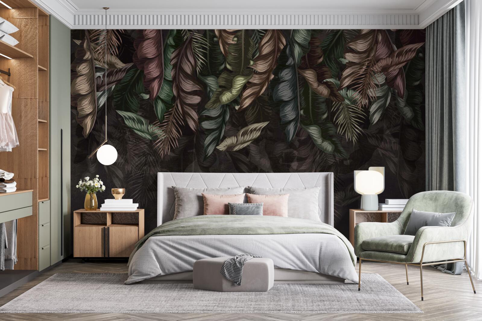 Fotobehang donkere tropische vegetatie