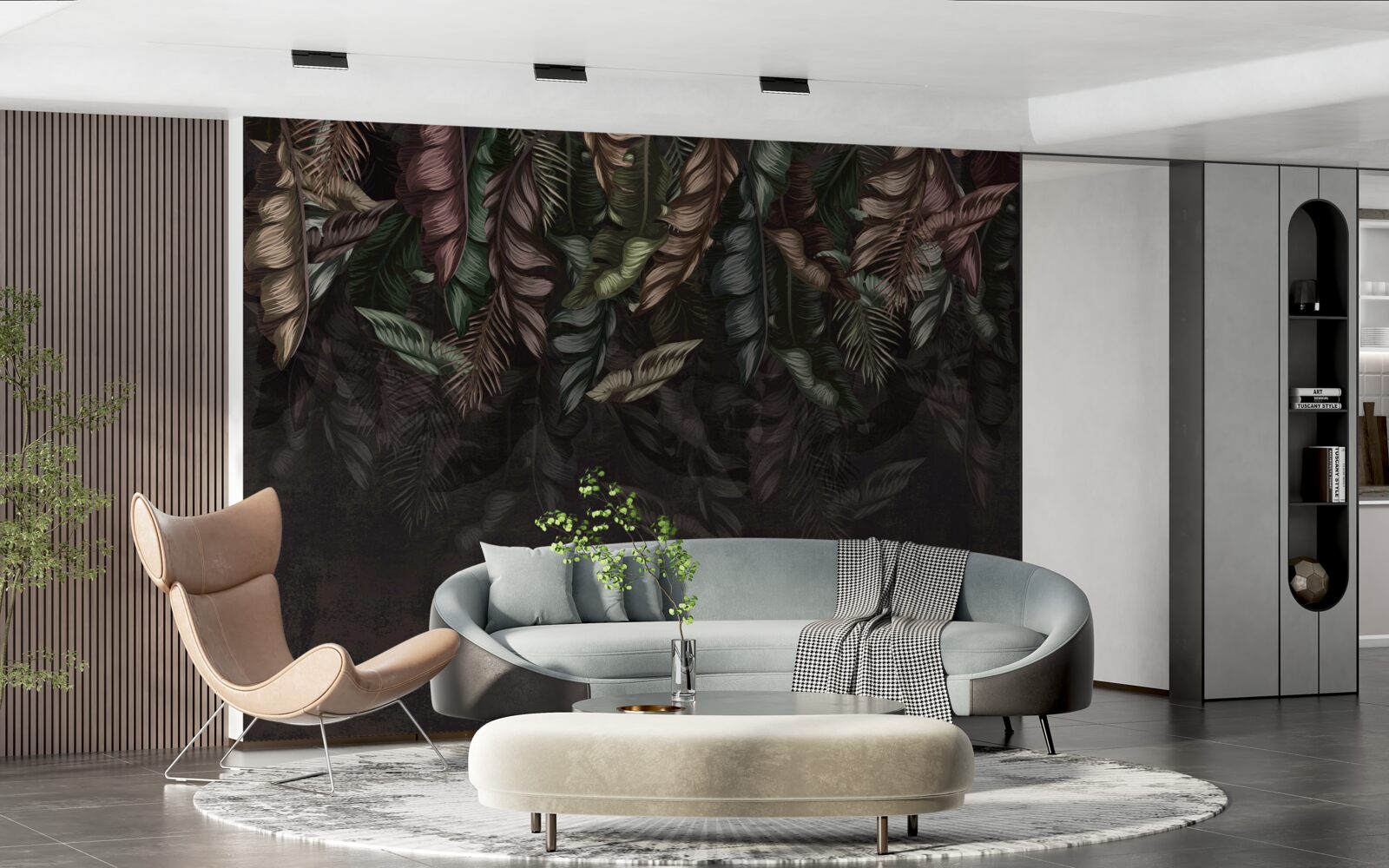 Fotobehang donkere tropische vegetatie