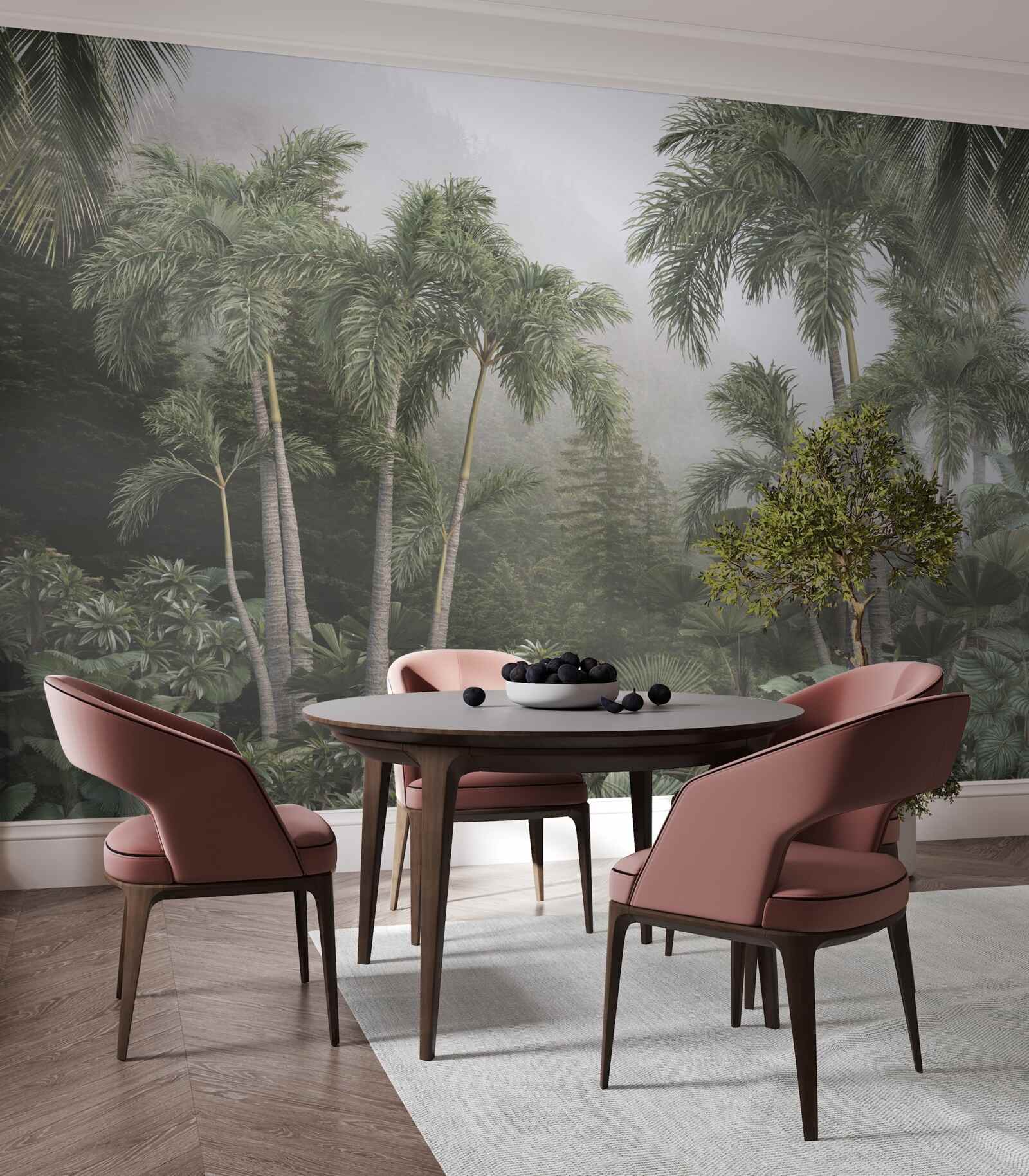 Fotobehang Voorbereidingen in de tropen voor zware regenval in volle gang