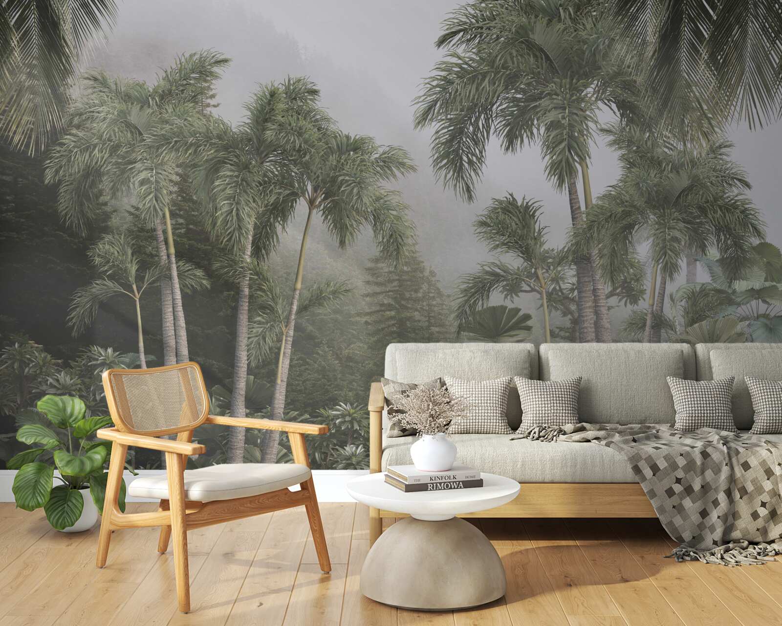 Fotobehang Voorbereidingen in de tropen voor zware regenval in volle gang