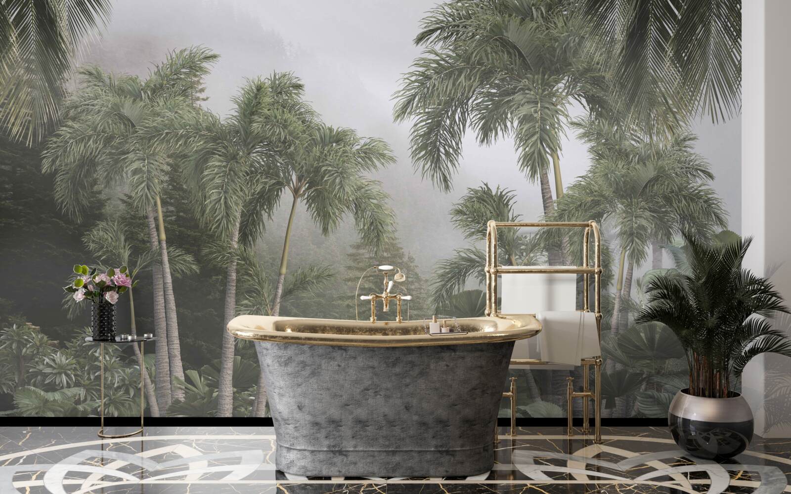 Fotobehang Voorbereidingen in de tropen voor zware regenval in volle gang