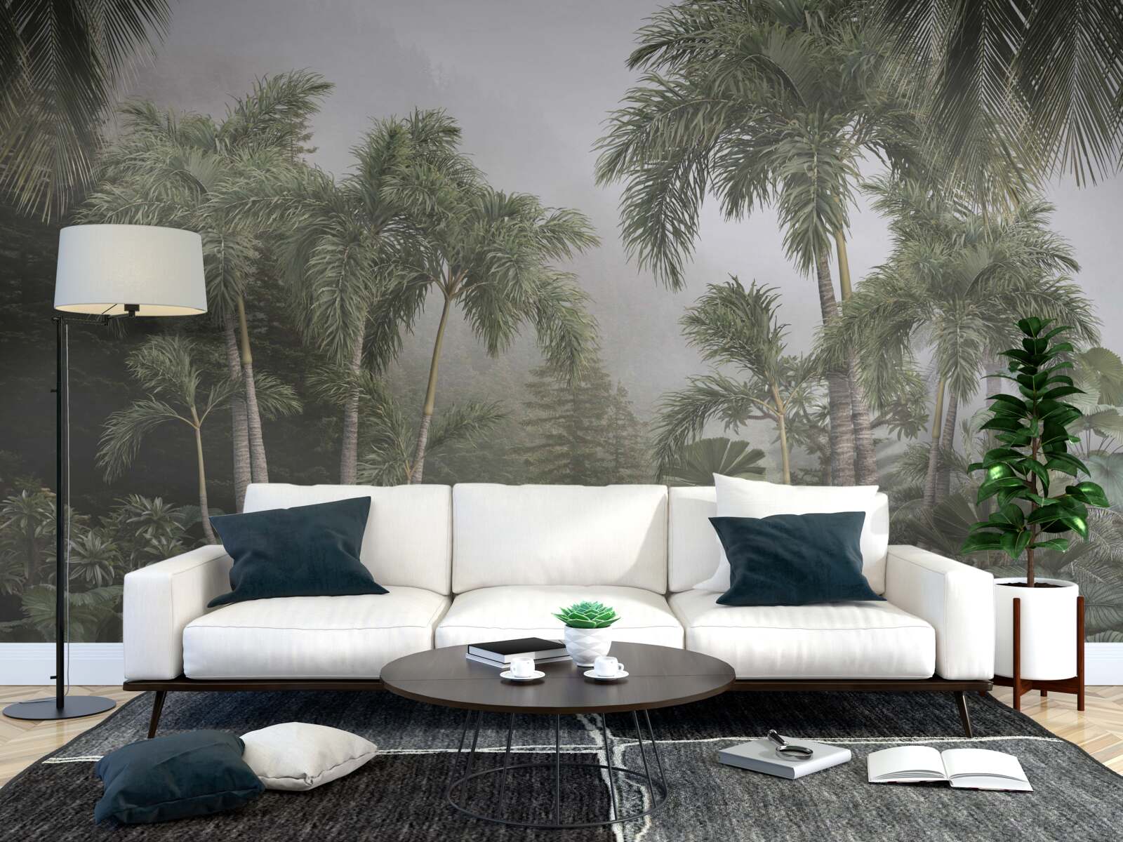 Fotobehang Voorbereidingen in de tropen voor zware regenval in volle gang