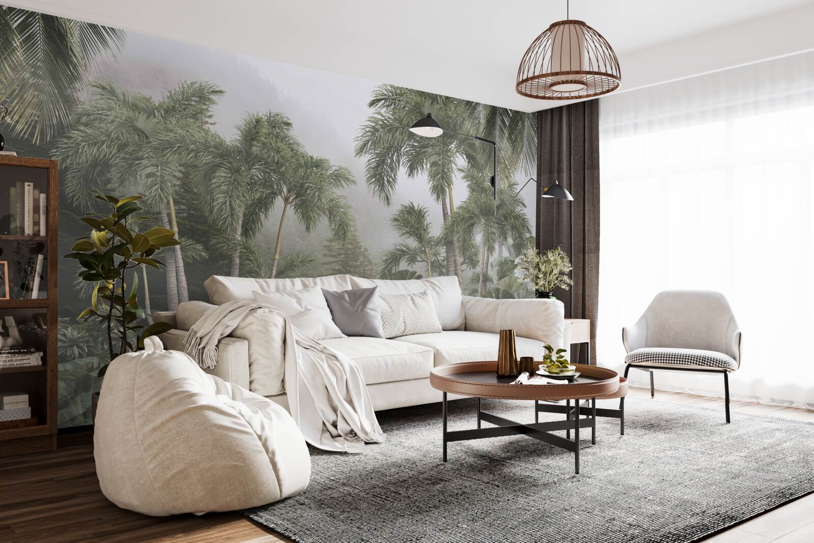 Fotobehang Voorbereidingen in de tropen voor zware regenval in volle gang