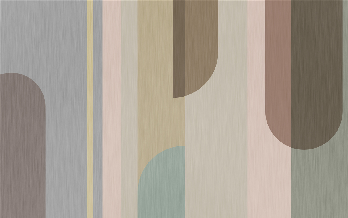 Fotobehang Bogen in verticale oriëntatie, geschilderd in pastelkleuren