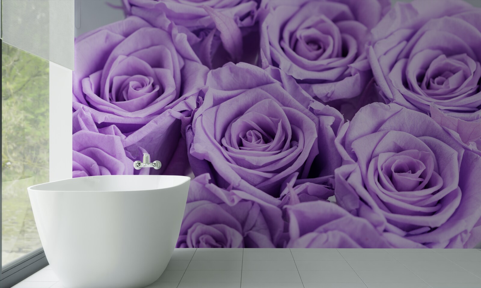 Fotobehang samenstelling van amethistrozen