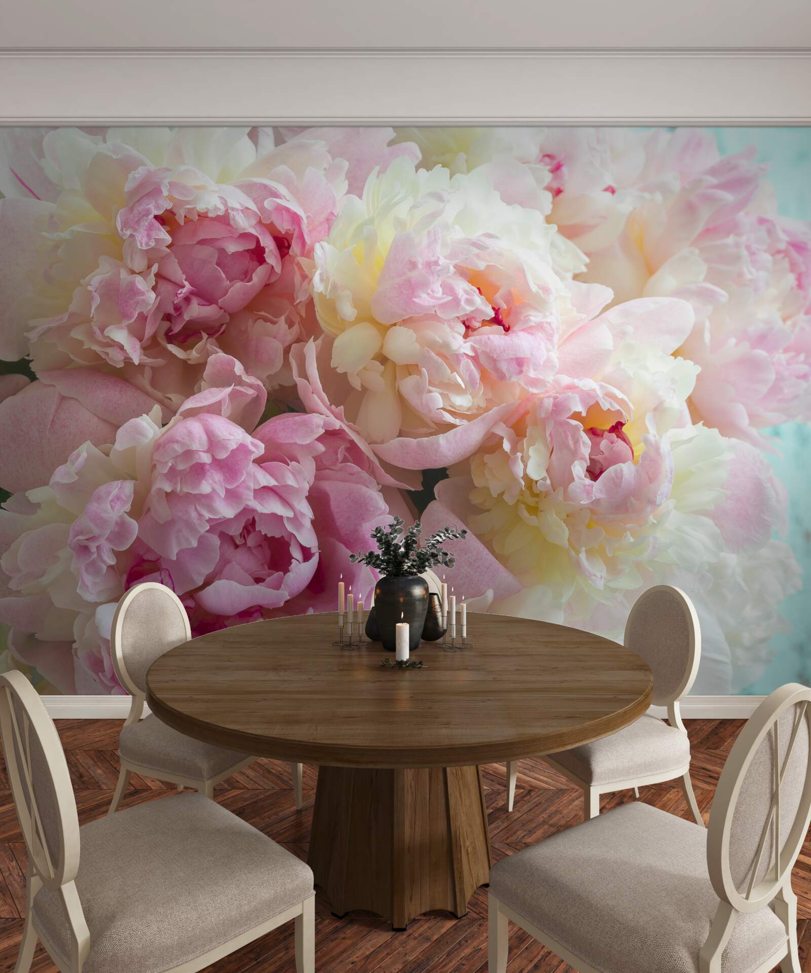 Fotobehang tere pioenrozen in roze tinten