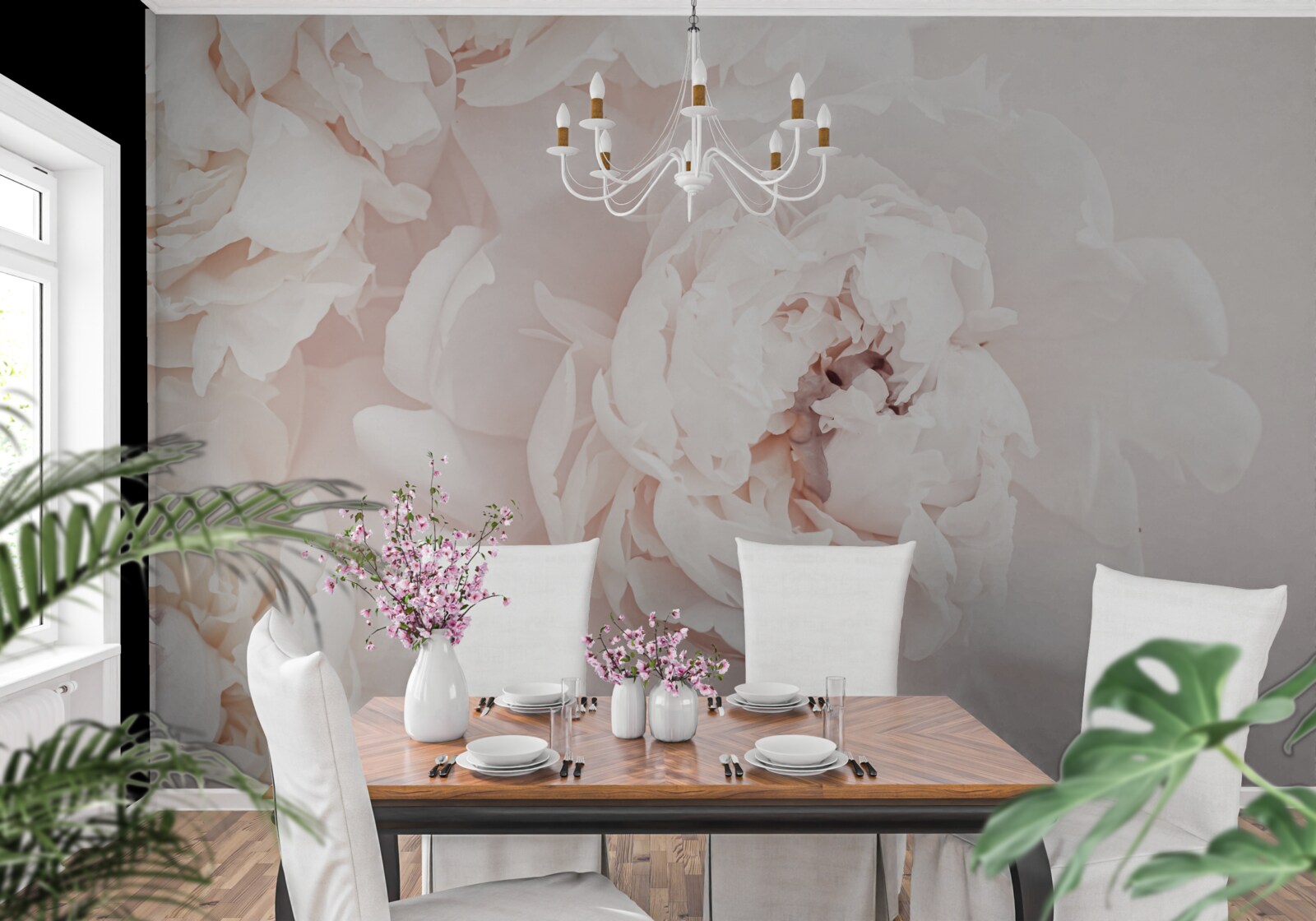 Fotobehang pioen van delicate pastel schoonheid