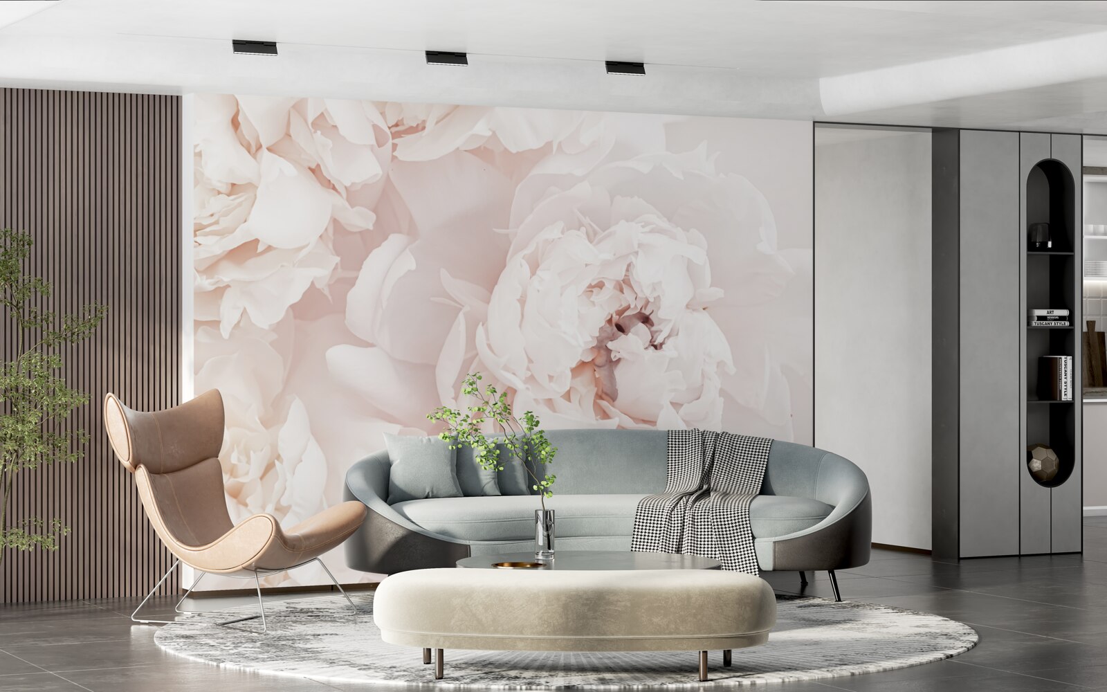 Fotobehang pioen van delicate pastel schoonheid