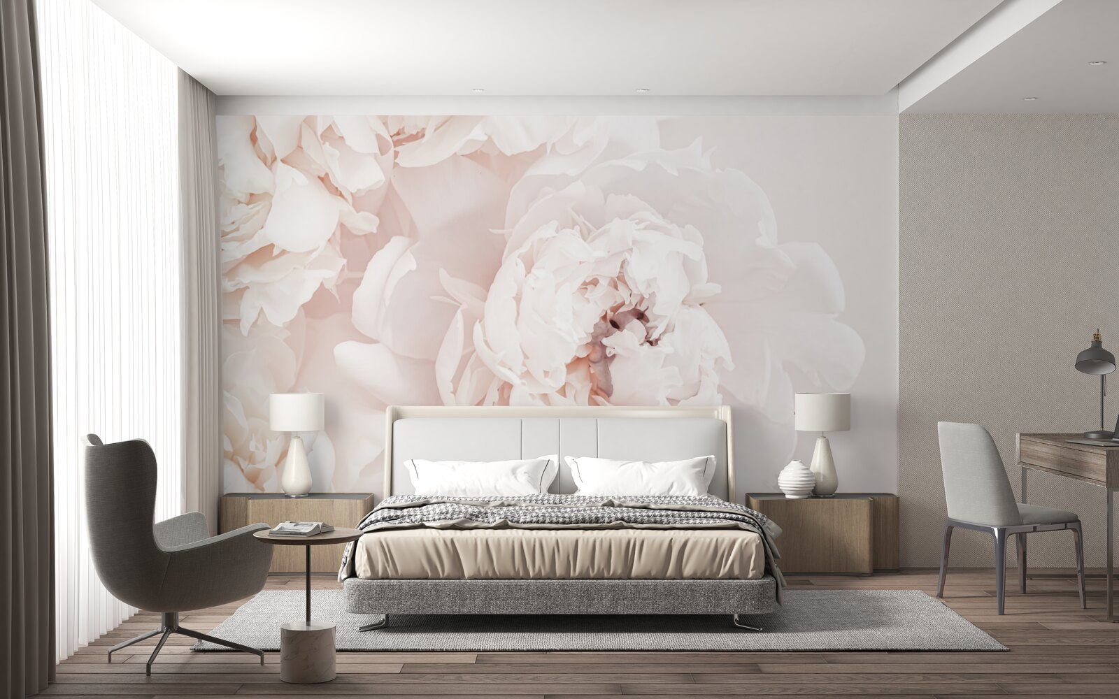 Fotobehang pioen van delicate pastel schoonheid